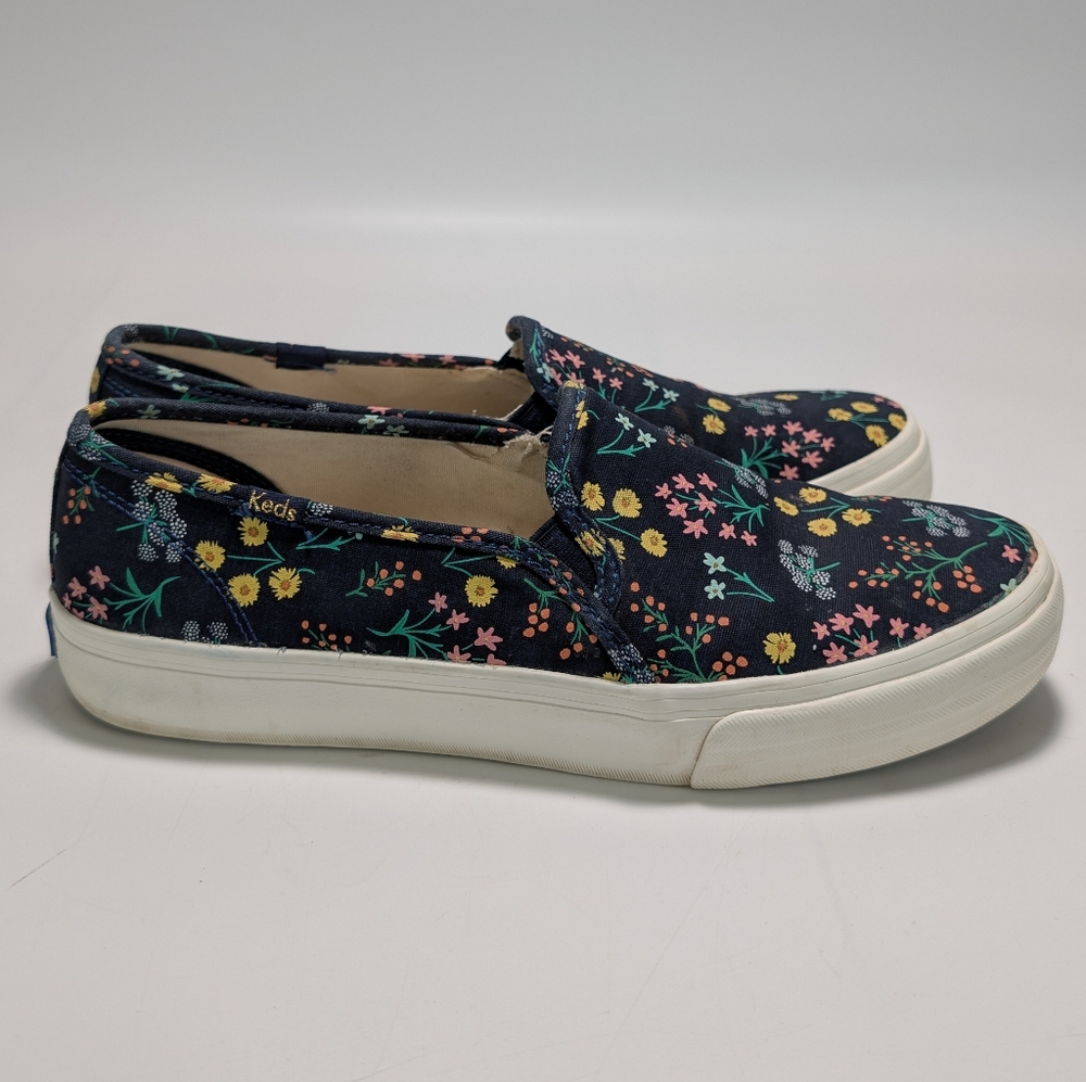 Keds x Rifle Paper Co. Double Decker Petite Fleurs Indigo Sneakers